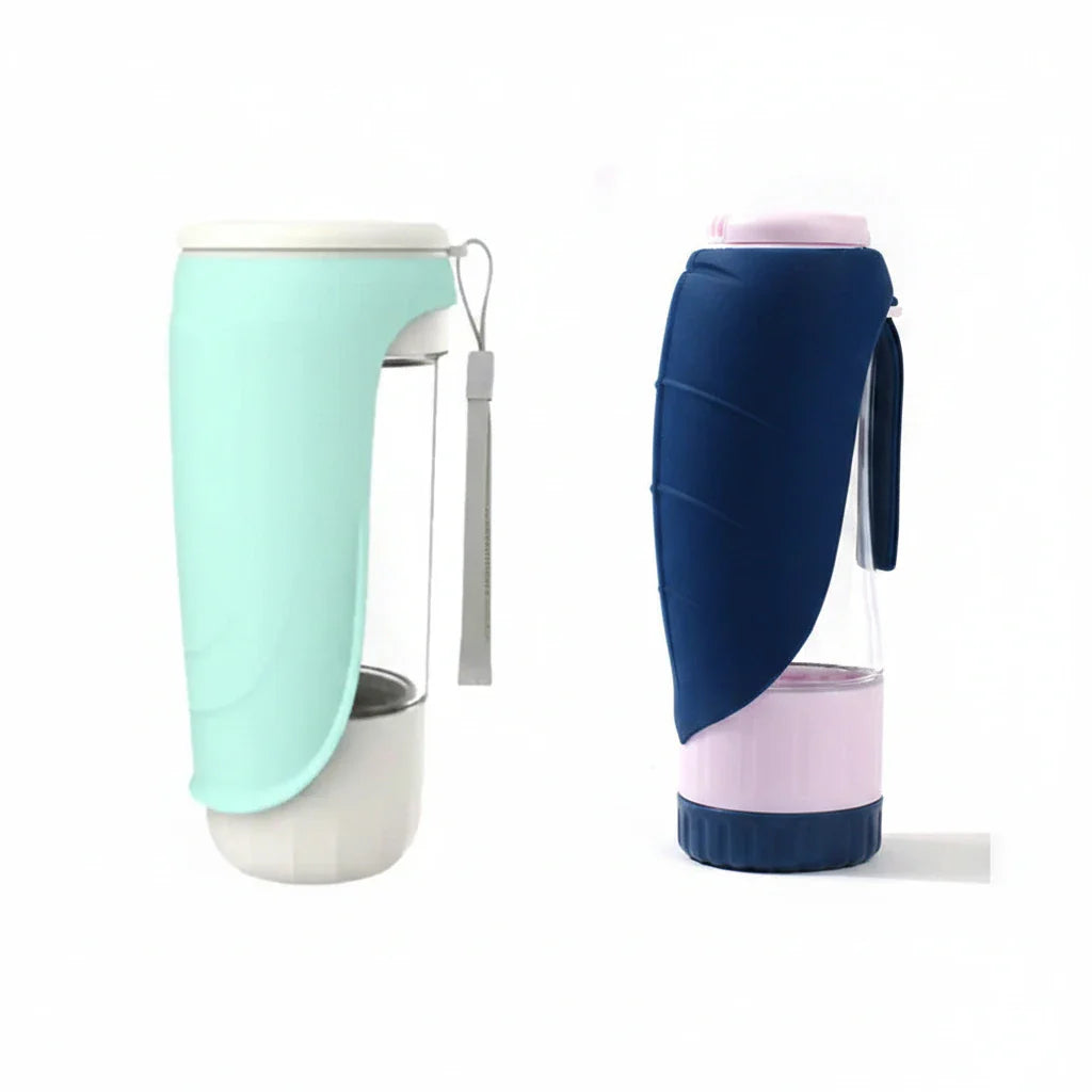 2 water bottles on white background