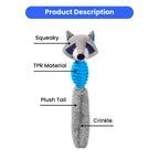 Interactive Squeak & Shake Raccoon Chew Toy