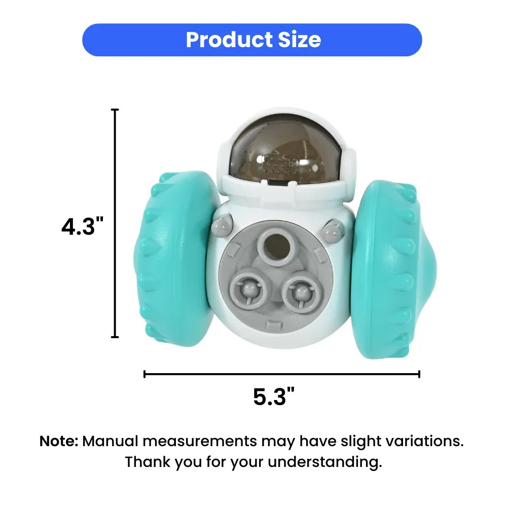 Toy robot with measurements on a white background