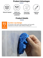 blue silicone insert with advantages above in text bubbles