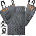 Pet car seat cover with straps on a white background