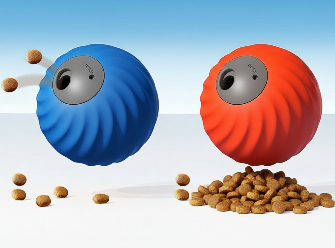 Blue and Orange Treat Balls - Orange Clean Top More Food Below