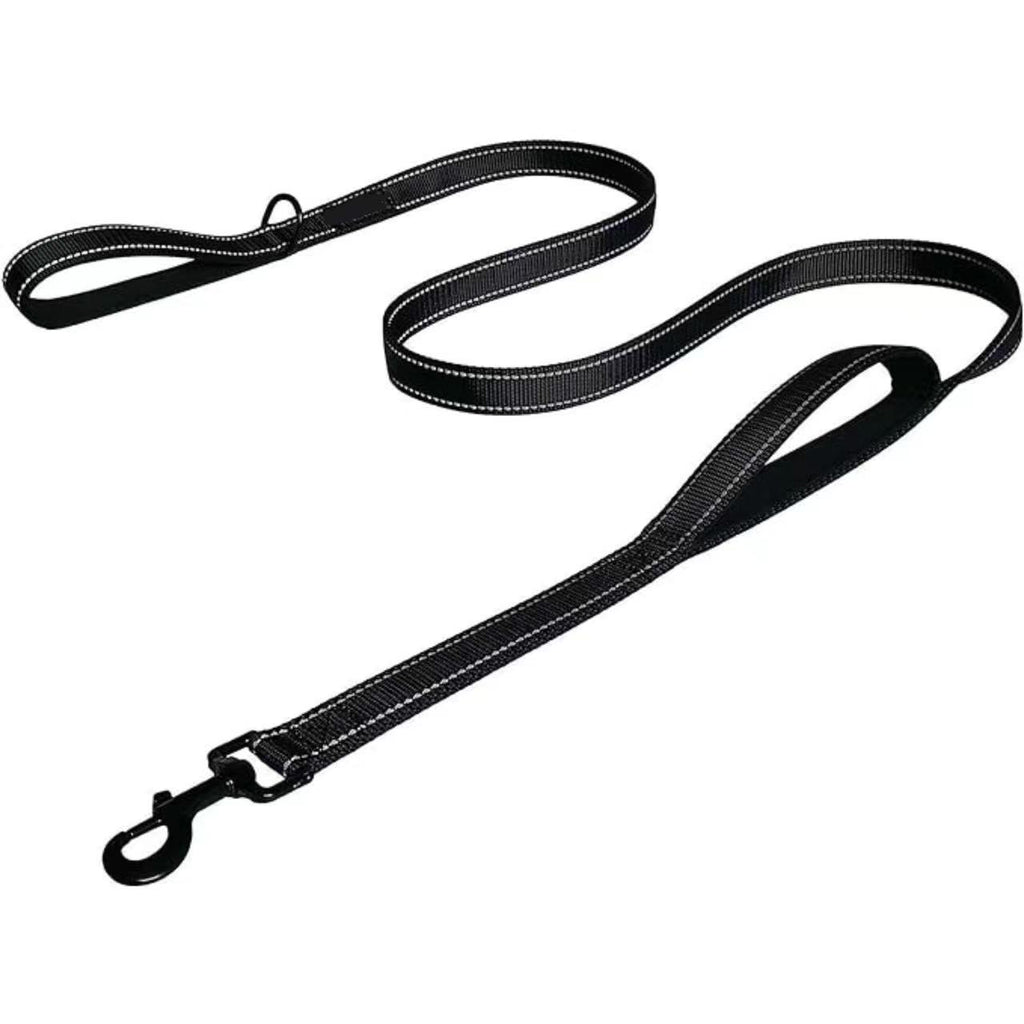Black dog leash on a white background
