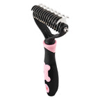 Everyday detangler with black and pink handle on a white background