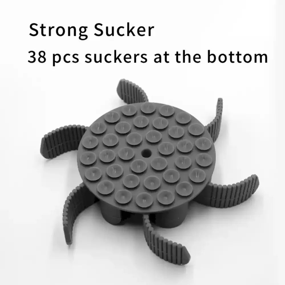 Black insert with multiple suction cups on a white background with strong suction text 
